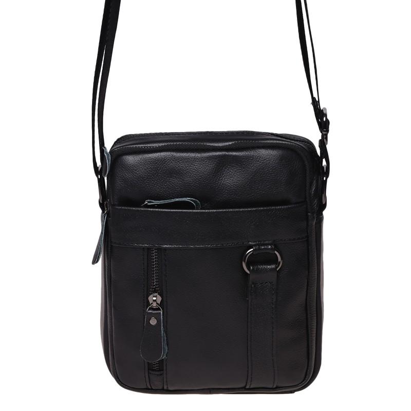 Мужская сумка кожаная Borsa Leather K11169a Черный (15341454) - фото 2