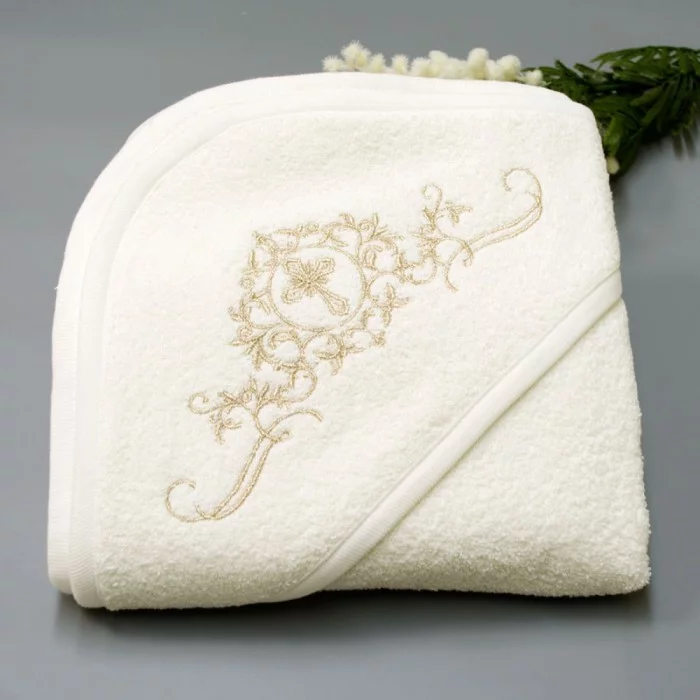 Крыжма махровая Софи с капюшоном 80х80 см Молочный (5997) Крыжма махровая Софи с капюшоном 80х80 см Молочный (5997)