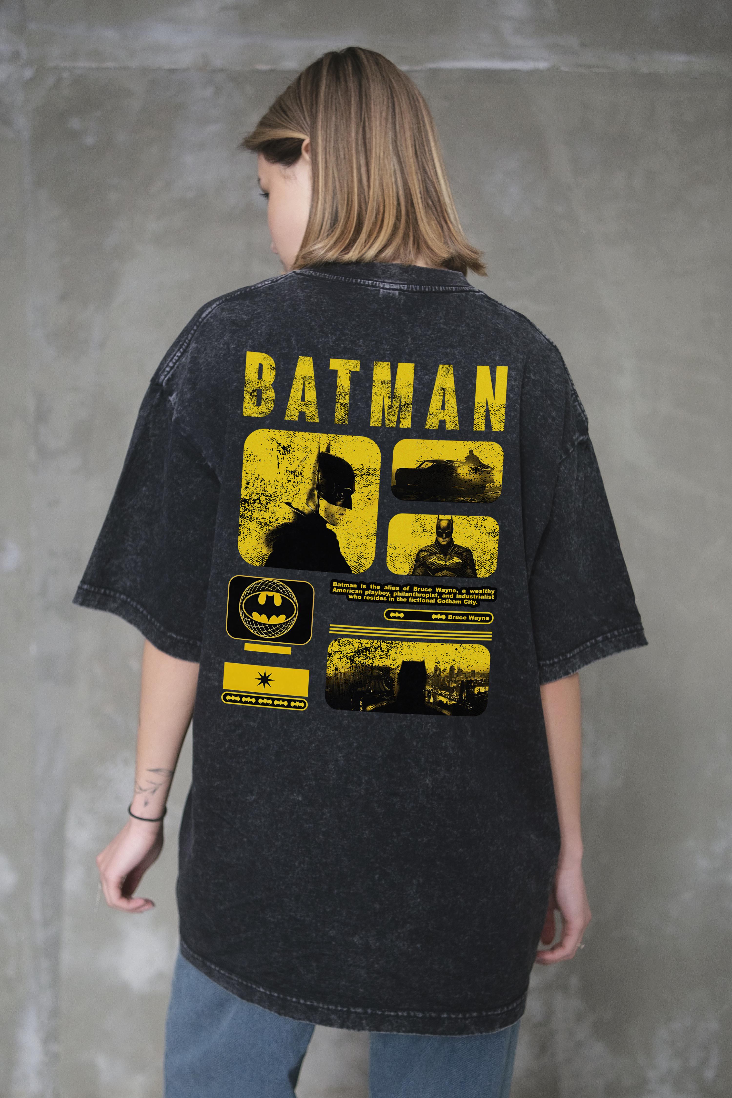 Футболка оверсайз Without Washed Batman S/M Black (S/M8056320 8056321) - фото 5 Футболка оверсайз Without Washed Batman S/M Black (S/M8056320 8056321) - фото 5