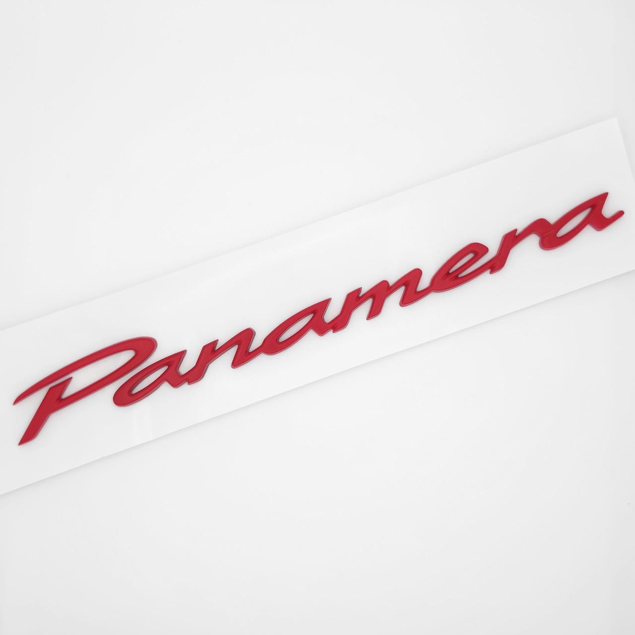 Эмблема надпись Panamera Porsche 22,9х2,3 см ABS Красный глянец (3085335403)