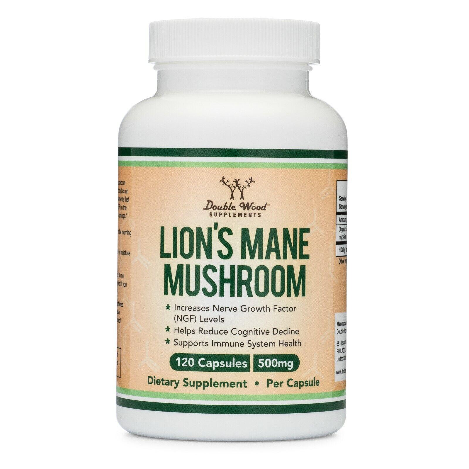 Їжовик гребінчастий Double Wood Lion's Mane Mushroom 500 mg 120 caps