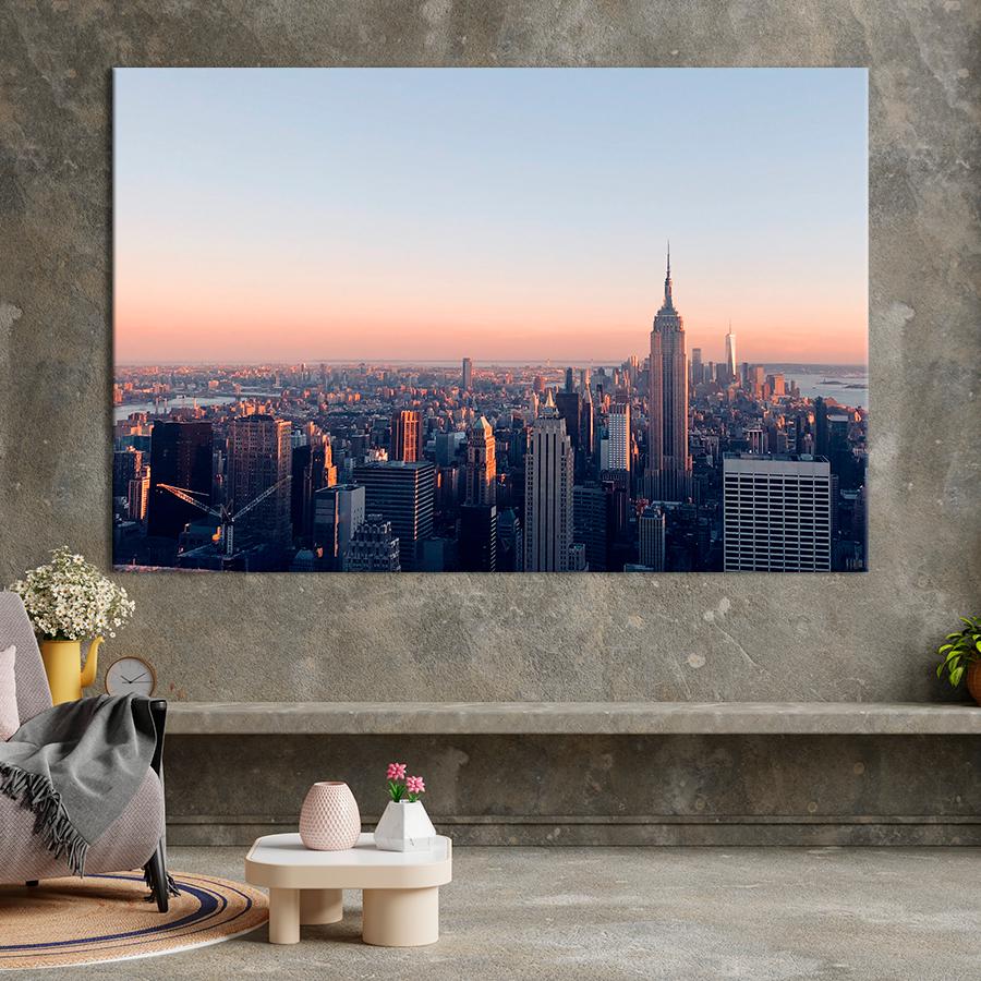 Картина город Вид на Эмпайр-стейт-билдинг 80x54 см (A570-1)