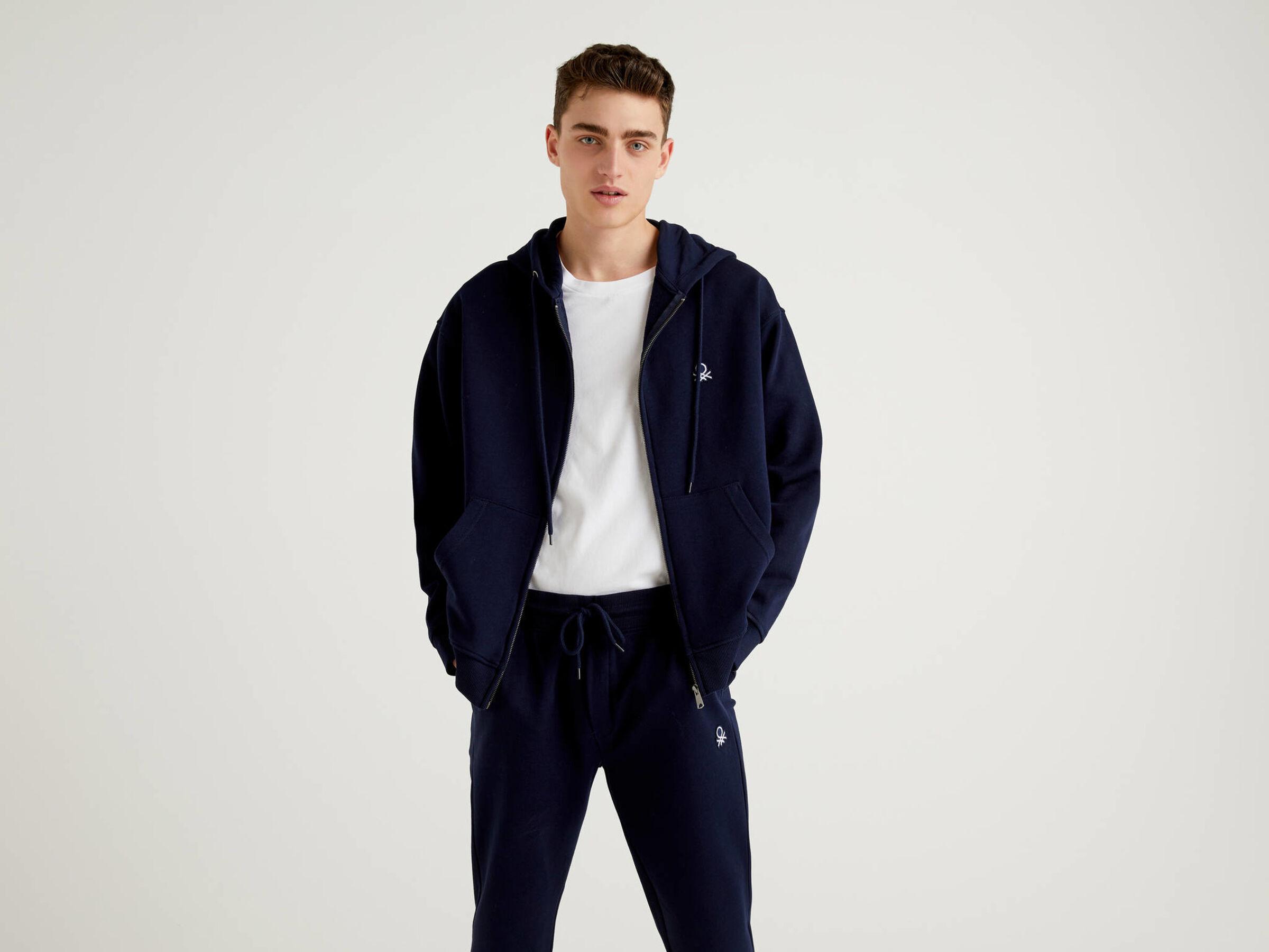 Свитшот мужской Benetton 3j68j5217 L Синий - фото 3