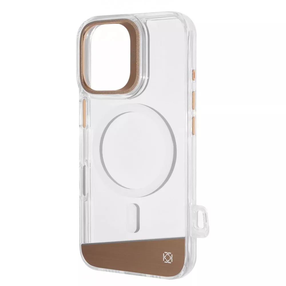 Чохол для iPhone 16 Kajsa Aluminium Shield з магнітним кільцем Light Gold (32534672)