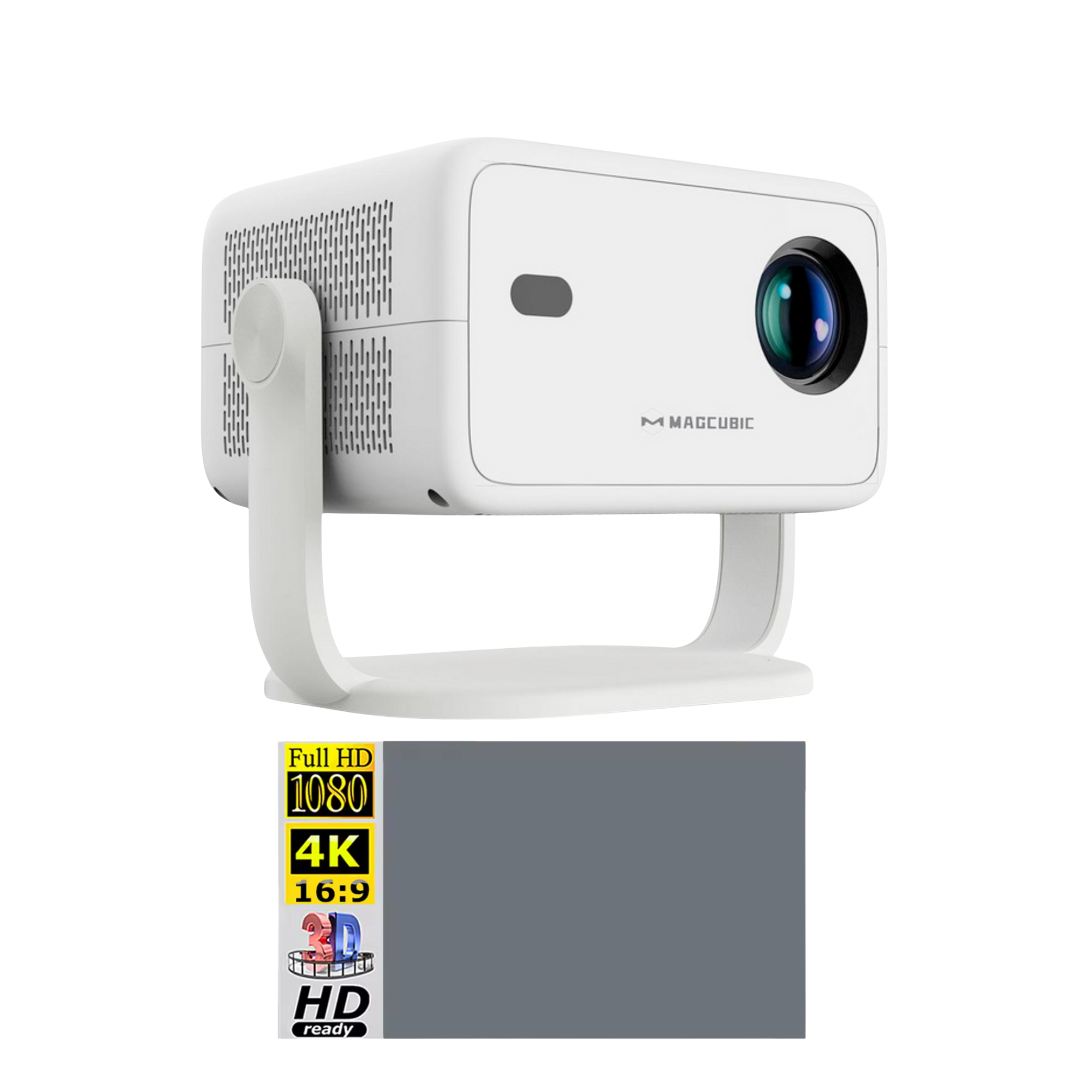 Комплект проектора Magcubic L018 4K/экран для проектора MIXITO Anti-light 100" 16:9 Gray (26032318)