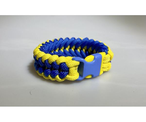 Плетеный браслет Safety из паракорда 16,5 см Сине-желтый (9292)