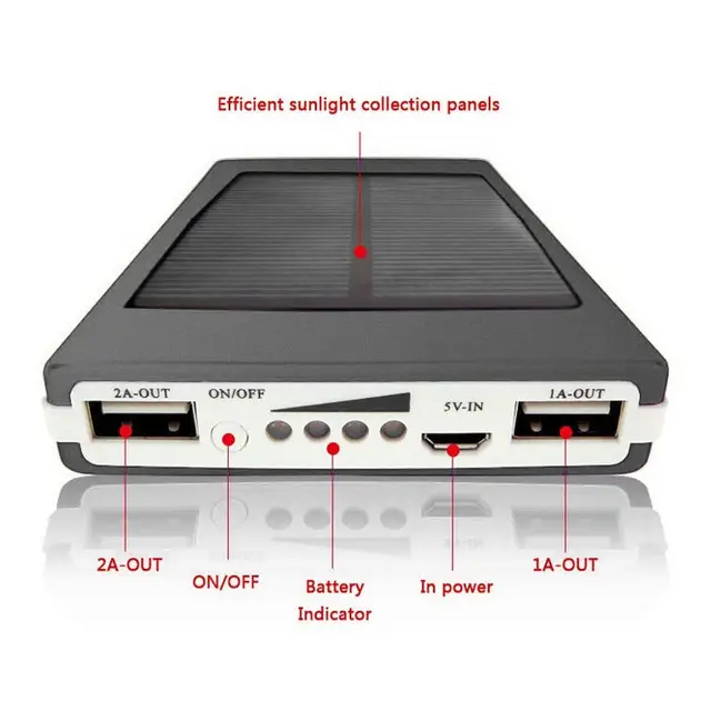 Павербанк на солнечной батарее 90000 mAh с фонариком 2xUSB (6a5817f0) - фото 2