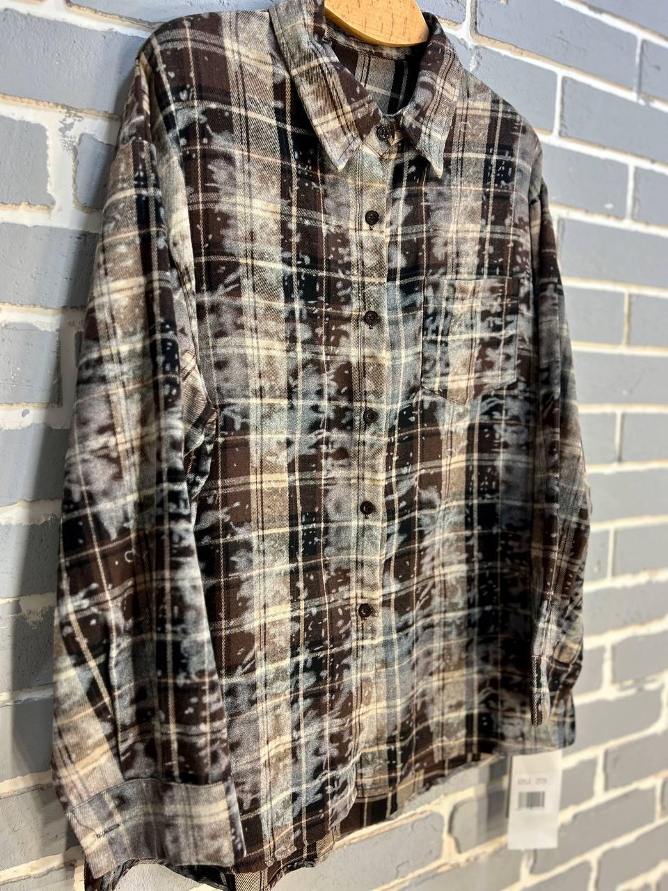 Сорочка жіноча A-N 2775 картата варена в клітинку оверсайз коттон OS Коричневий (2908) - фото 2 Сорочка жіноча A-N 2775 картата варена в клітинку оверсайз коттон OS Коричневий (2908) - фото 2