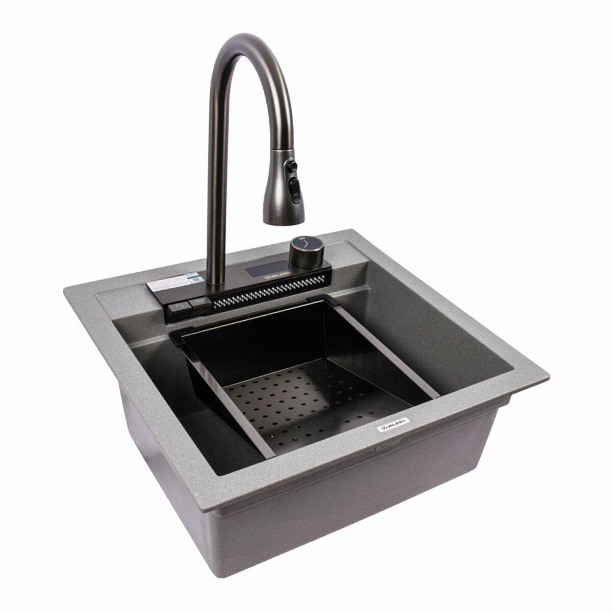 Мийка для кухні гранітна Valeso VIVA 5149 Сірий мусон матовий (033303) - фото 2 Мийка для кухні гранітна Valeso VIVA 5149 Сірий мусон матовий (033303) - фото 2