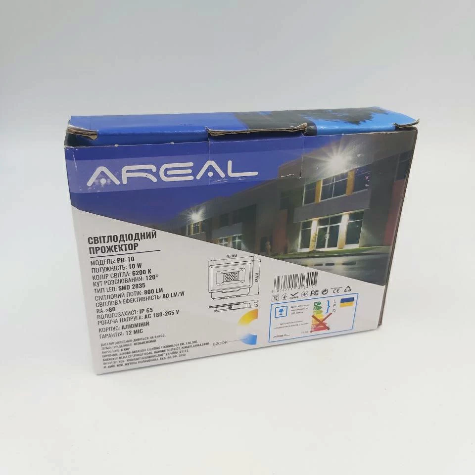 Прожектор світлодіодний AREAL PR-10W 6200К 220 V IP65 - фото 4 Прожектор світлодіодний AREAL PR-10W 6200К 220 V IP65 - фото 4