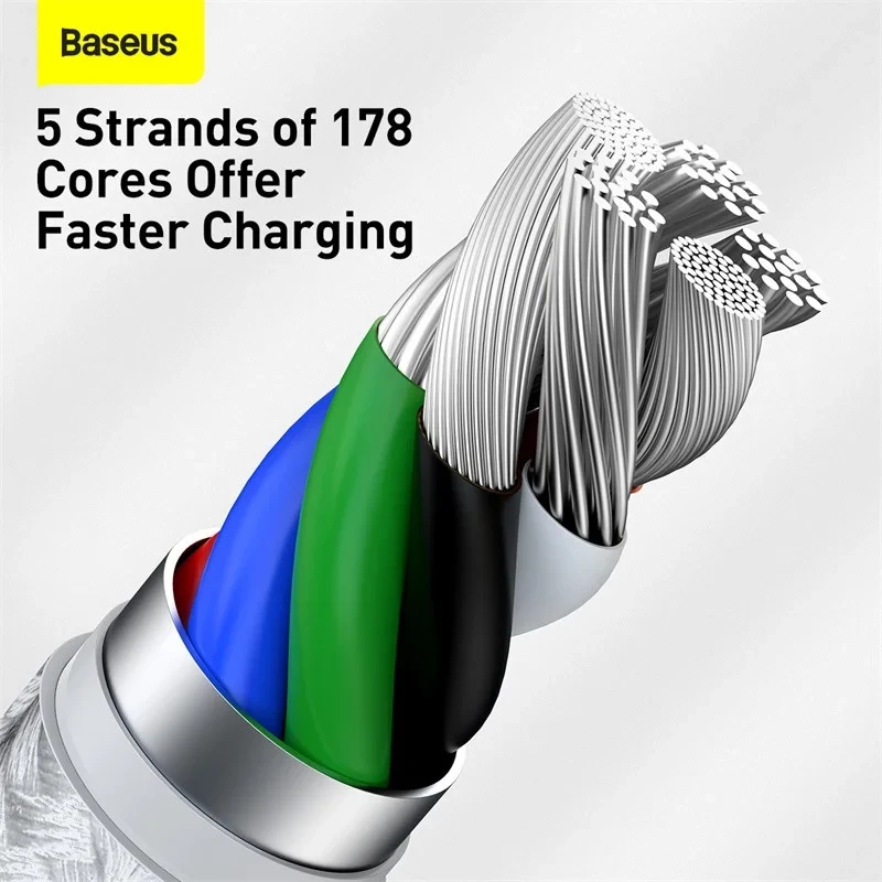 USB кабель BASEUS Type С на Lightning Cafule Series Metal Data Cable 20W PD 1 м White - фото 4