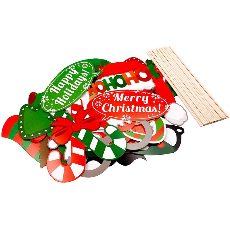 Фотобутафория новогодняя маски 32 детали Разноцветный (119410) - фото 2 Фотобутафория новогодняя маски 32 детали Разноцветный (119410) - фото 2