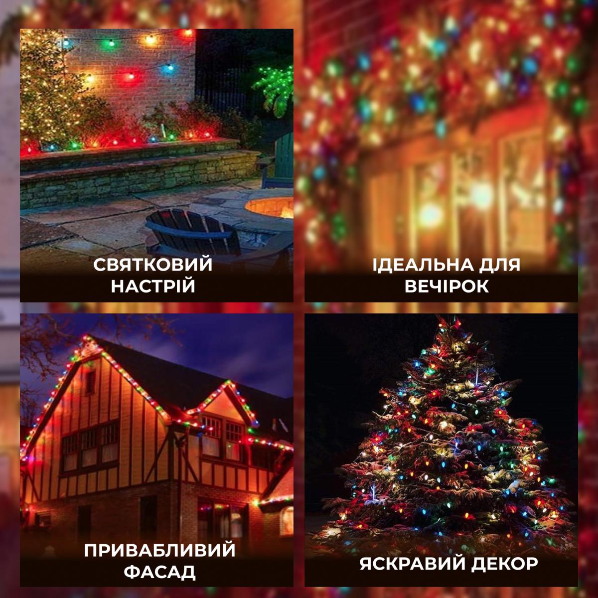 Гірлянда вулична GarlandoPro S14ML 10 LED в ретро стилі 5 м з ПВХ Різнокольорова (100-107-S14ML) - фото 7