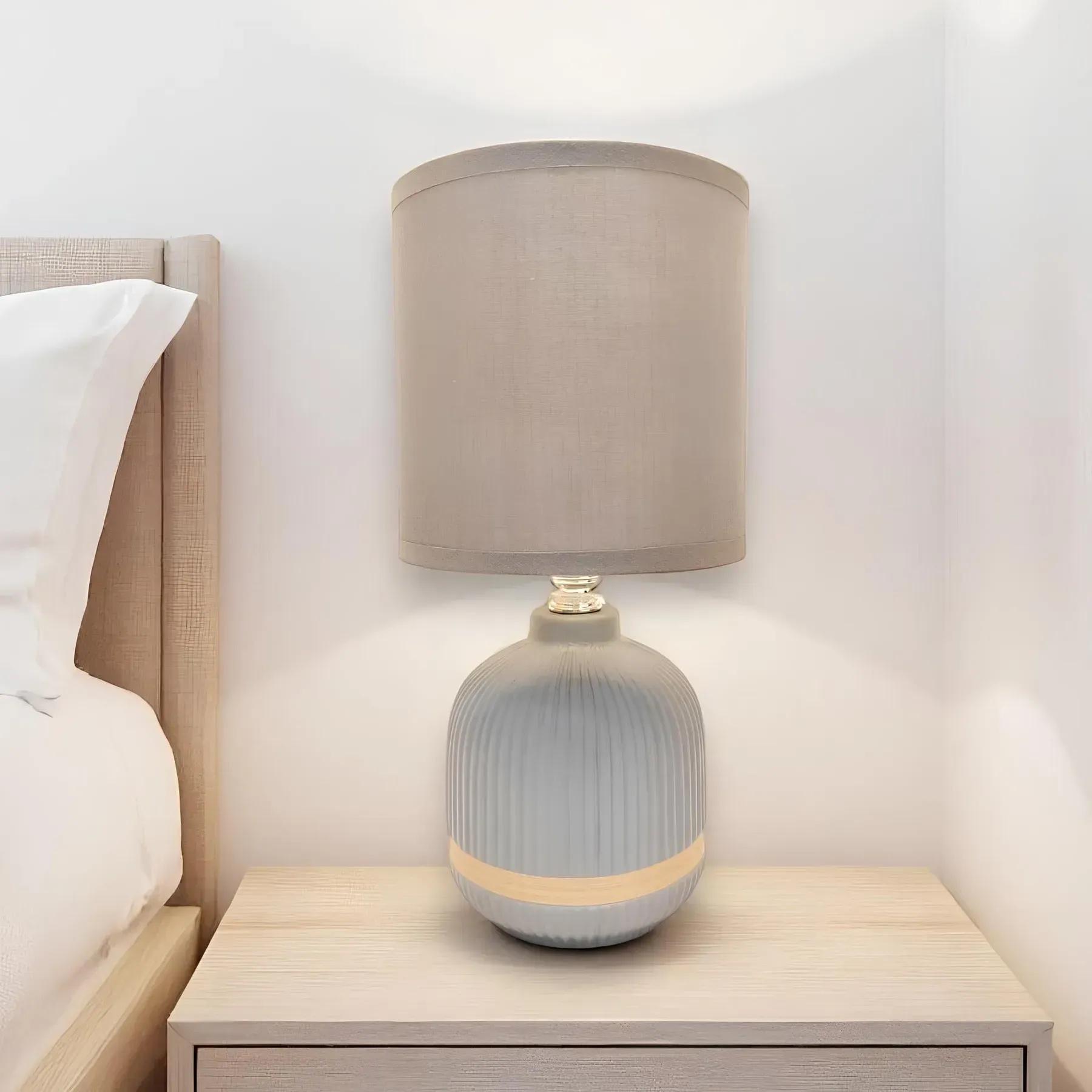 Настільна лампа Valeso з керамічним корпусом Е14 IP20 HS8876 Gray (28688252) - фото 2 Настільна лампа Valeso з керамічним корпусом Е14 IP20 HS8876 Gray (28688252) - фото 2