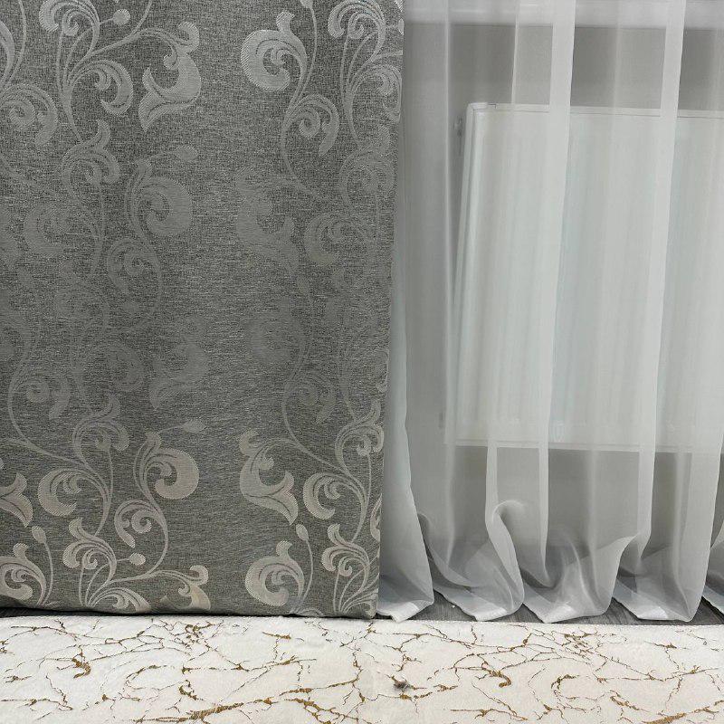 Штори Toscana жаккардові 1,5х2,7 м 2 шт. Сірий - фото 4