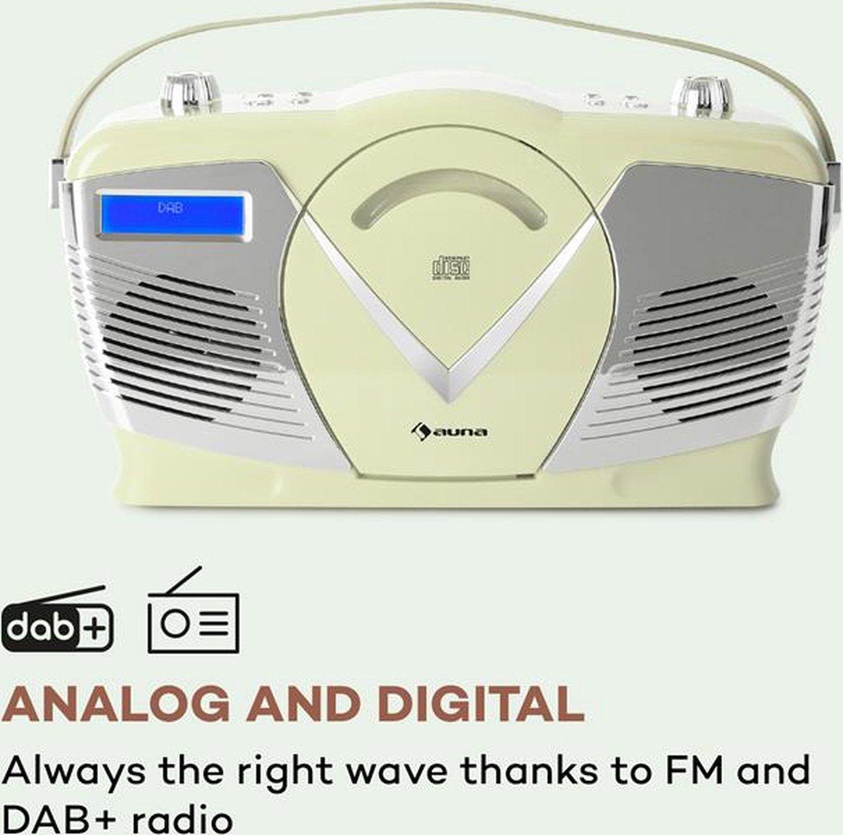 Проигрыватель в стиле ретро Auna RCD-70 DAB радио FM DAB+ CD плеер USB Bluetooth - фото 6 Проигрыватель в стиле ретро Auna RCD-70 DAB радио FM DAB+ CD плеер USB Bluetooth - фото 6