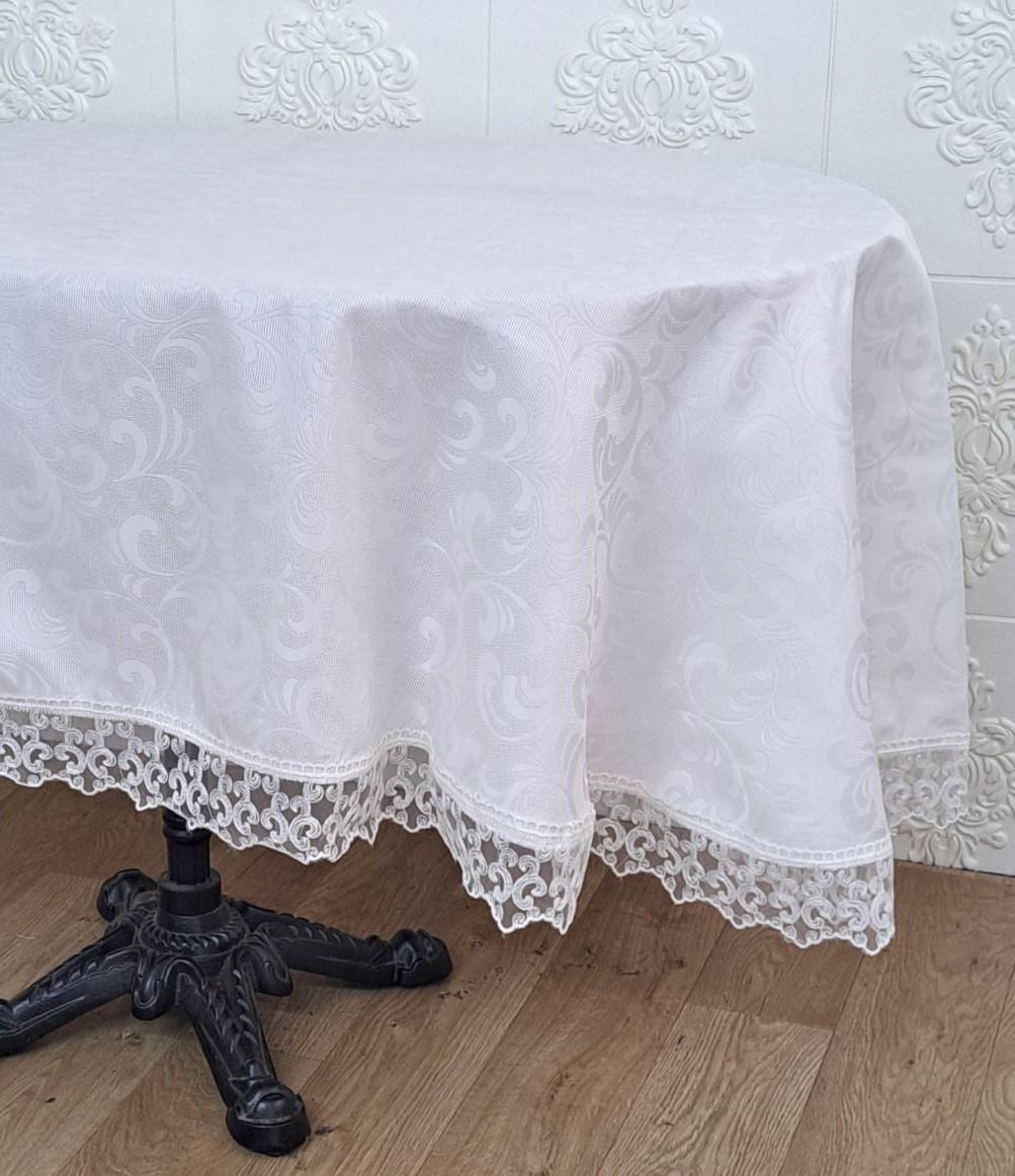Скатерть с кружевом Masali Model 512 160x260 см ovale Cream (CN22384) Скатерть с кружевом Masali Model 512 160x260 см ovale Cream (CN22384)
