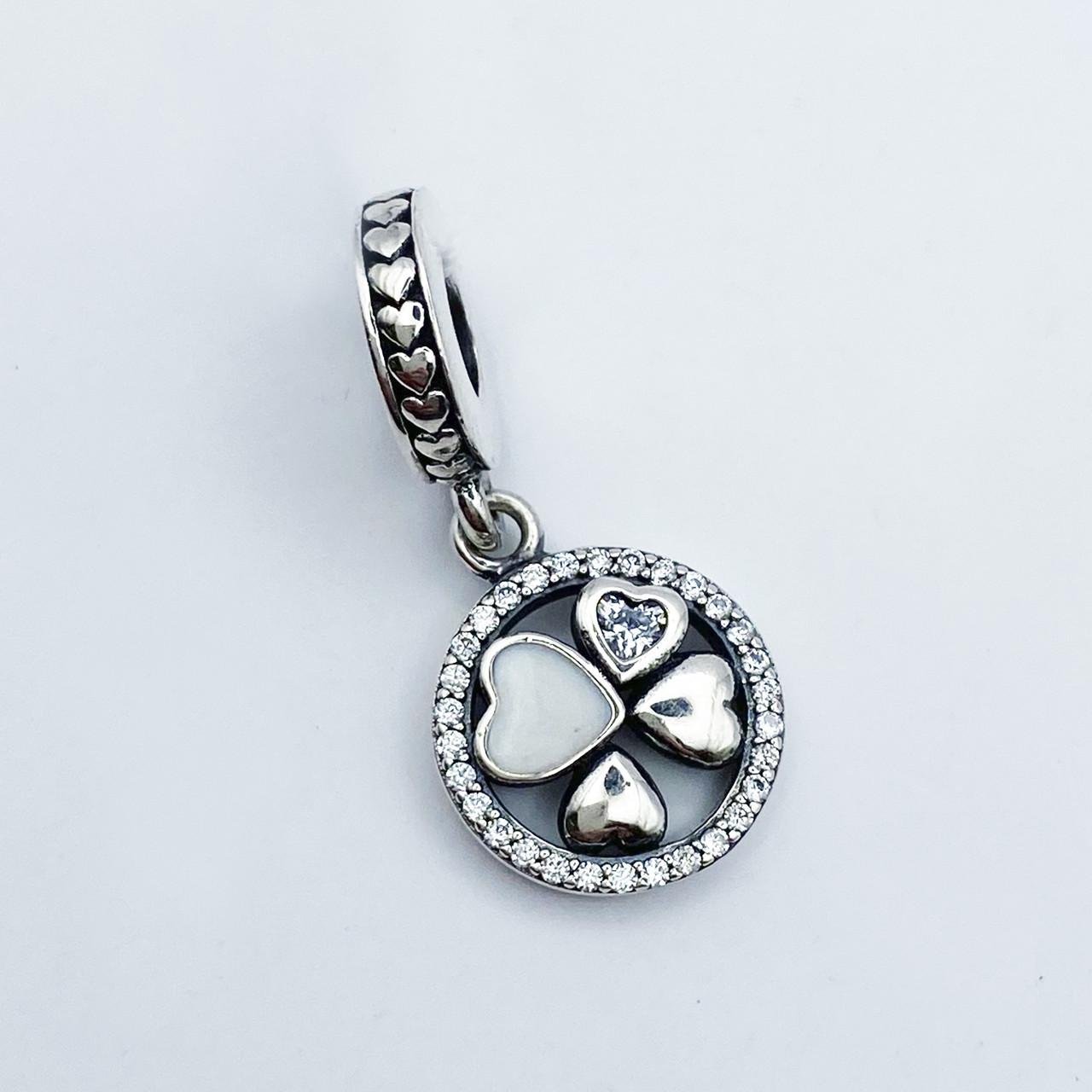 Шарм серебряный Сердце с кубическим цирконием 2,51 г (14009653)