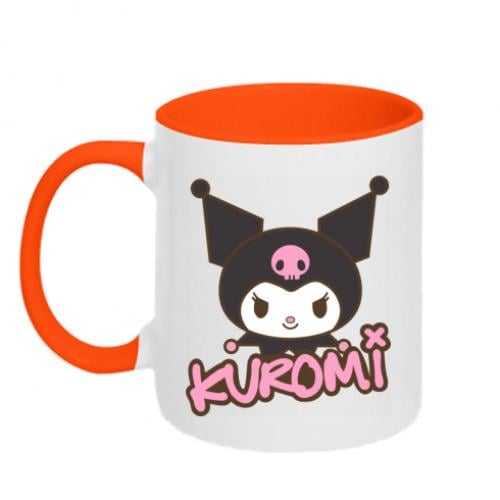 Чашка двухцветная Kuromi Sanrio 320 мл Оранжевый с белым (13170933-36-183976)