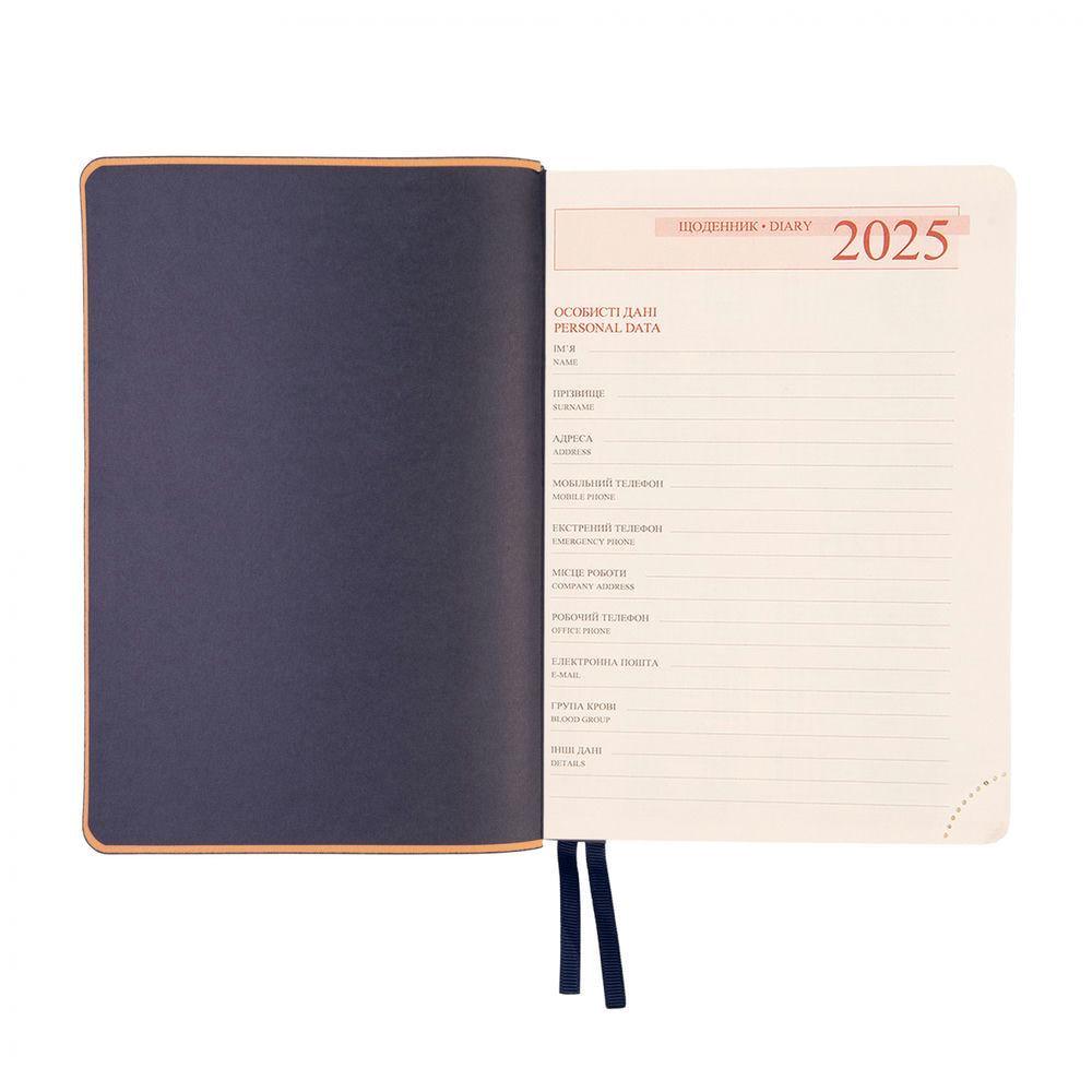 Дневник датированный 2025 Leo Planner Agenda A5 368 стр. Темно-синий (252550) - фото 2