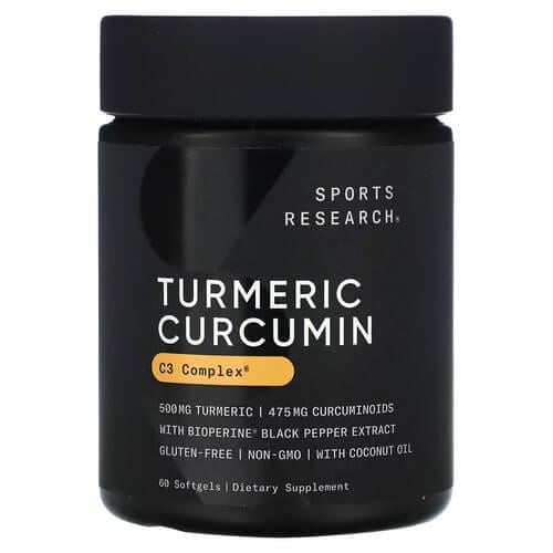 Куркумин и куркумин Sports Research Turmeric Curcumin 500 мг 60 Softgels (SRE-00458)