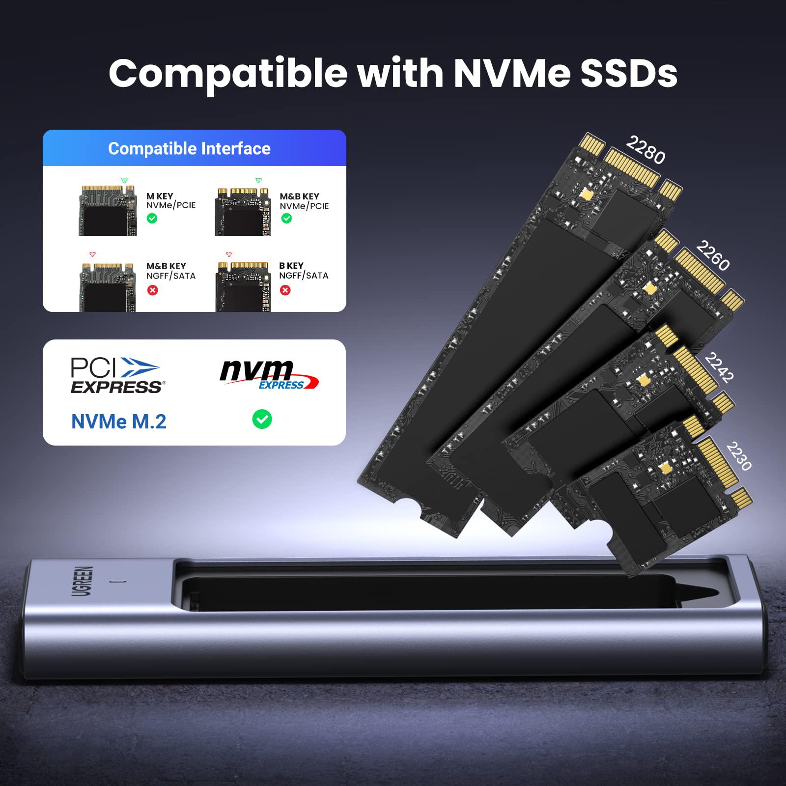 Корпус для жорсткого диска UGREEN CM559 M.2 NVMe SSD Enclosure 10Gb/s Gray (15511) - фото 6