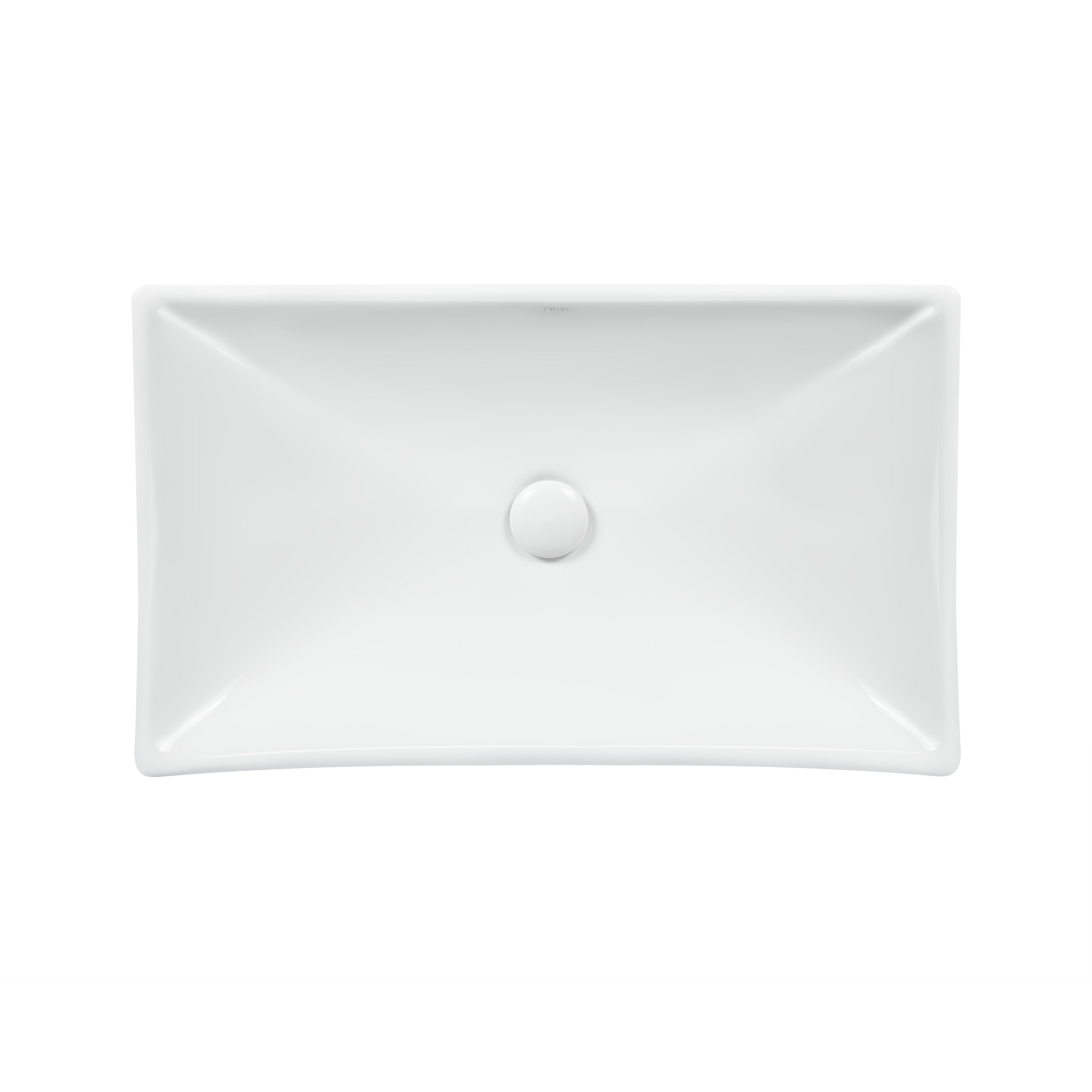 Раковина-чаша Qtap Crow 655х380х140 QT05117065HW с донным клапаном White