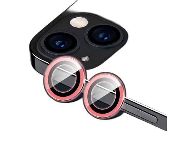 Люминисцентное гибкое стекло HD Camera Film на заднюю камеру для iPhone 15 (светится в темноте) Розовый