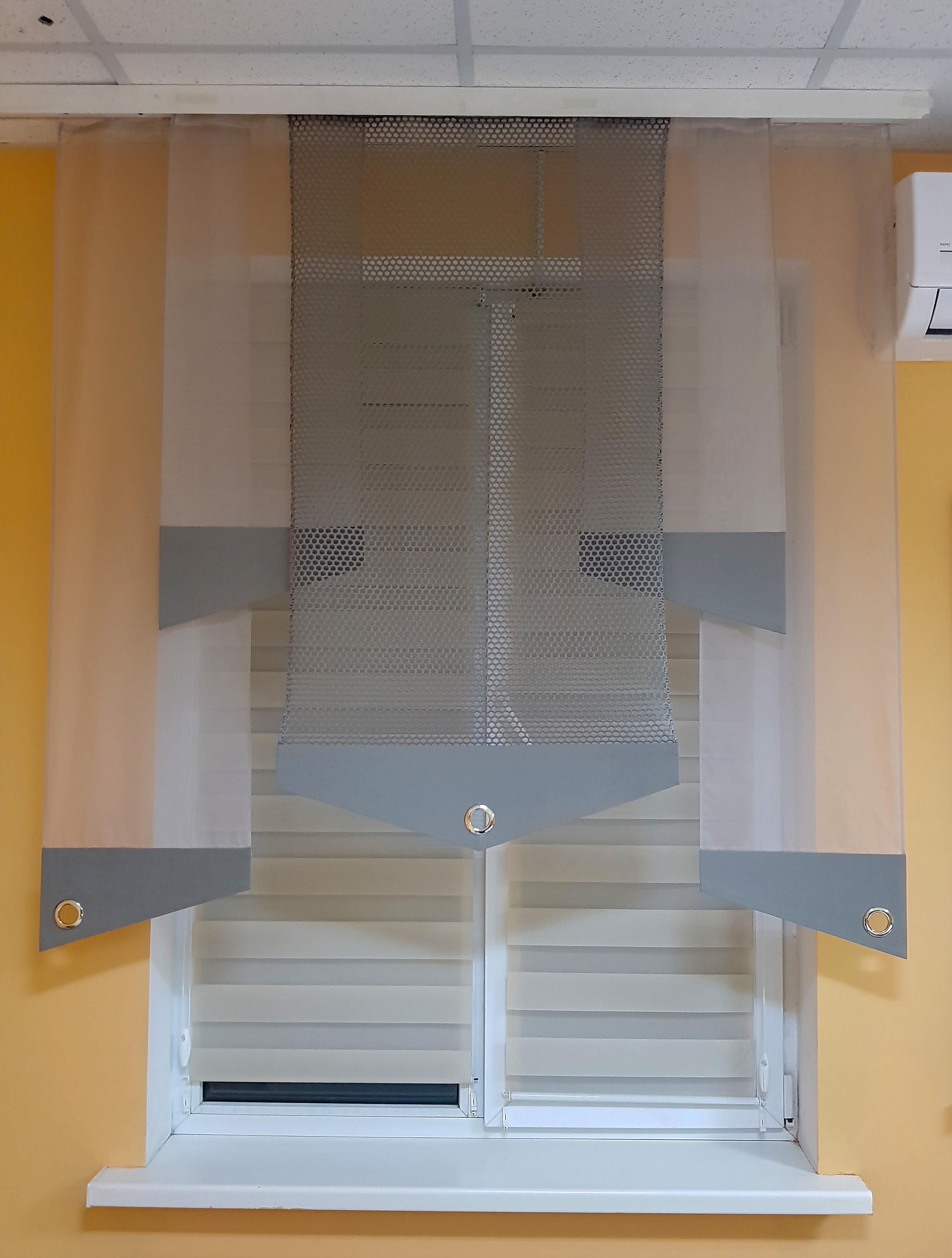 Комплект панельных занавесок Firanka Креша 5 шт. карниз 200 см Серый с молочным (10_6п) - фото 2