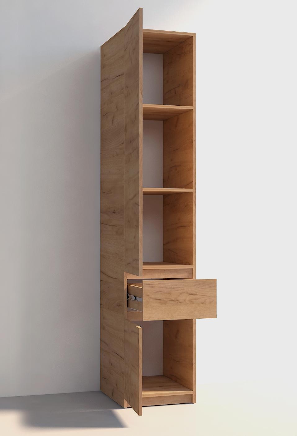 Шафа пенал Мастер Форм Брайт телескопічні напрямні 400х520х2000 мм Дуб крафт золотий - фото 2 Шафа пенал Мастер Форм Брайт телескопічні напрямні 400х520х2000 мм Дуб крафт золотий - фото 2