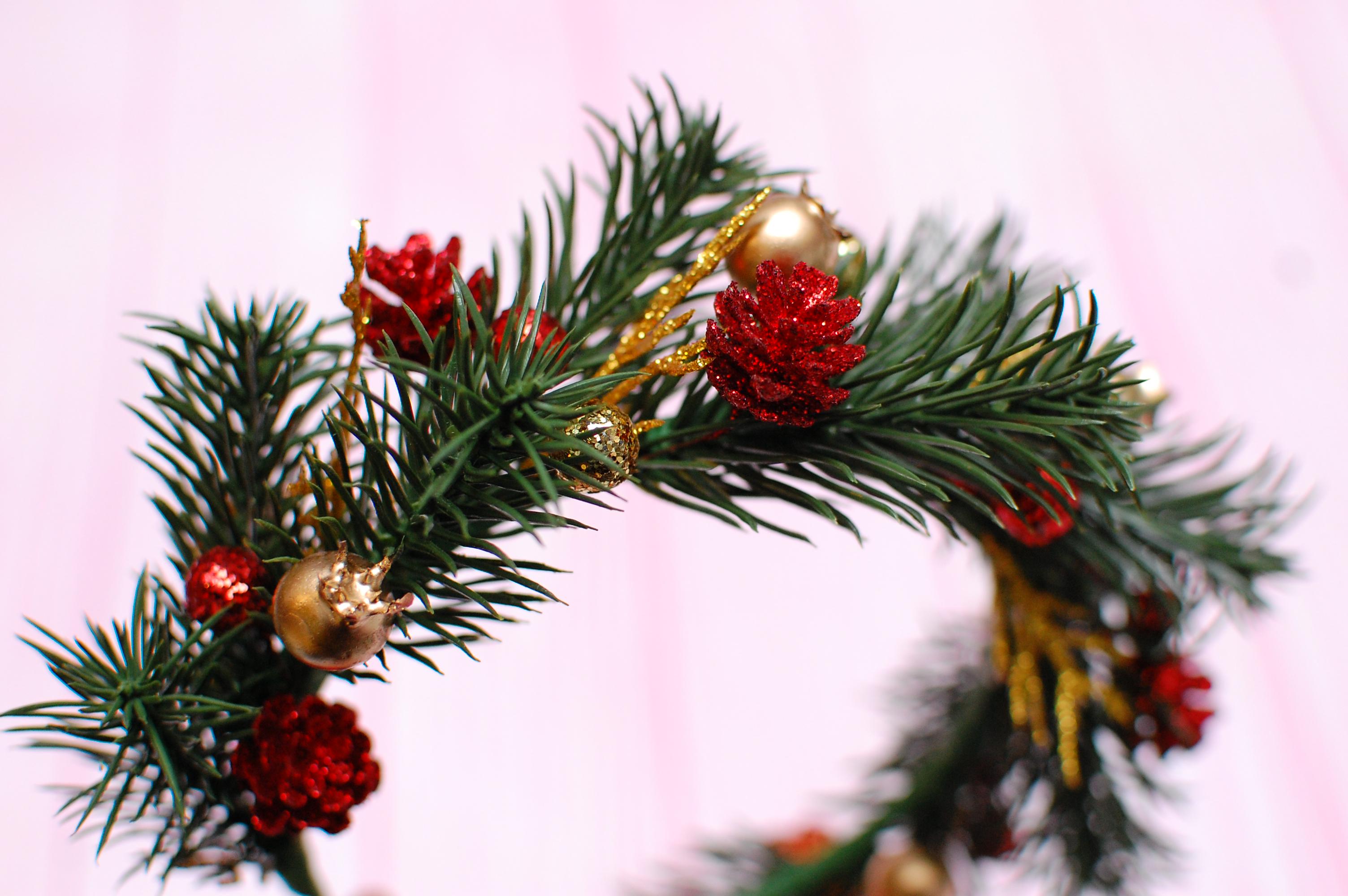 Обруч для волос новоголняя елка (524)