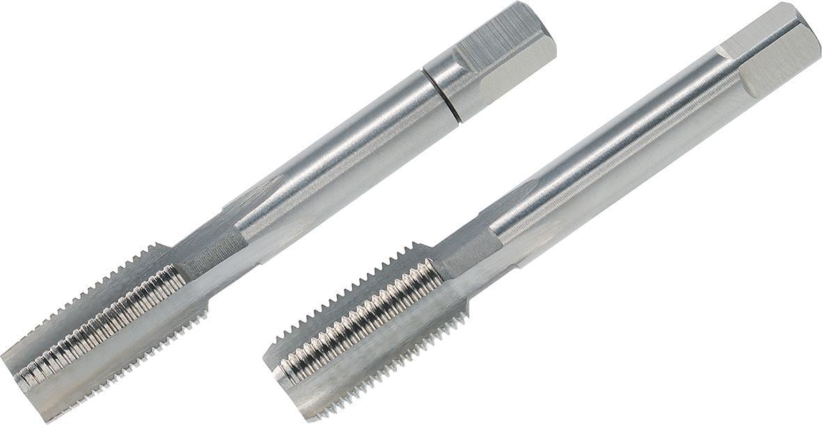 Метчик Volkel ручной левый Мf 10х1,25 HSS-G DIN 2181 ISO2/6H 24х70 мм левосторонняя резьба DIN 13 для сквозных/глухих отверстий 2 шт. (15514)