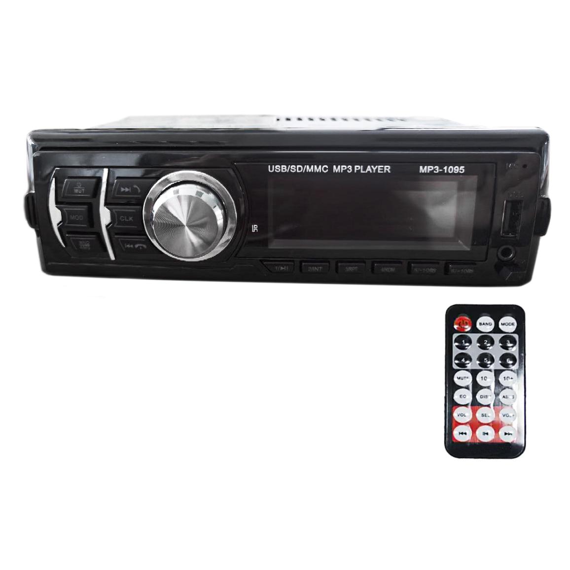 Автомагнітола 1 din MP3 1095 зі знімною панеллю магнітола Чорний (1009198-Black)