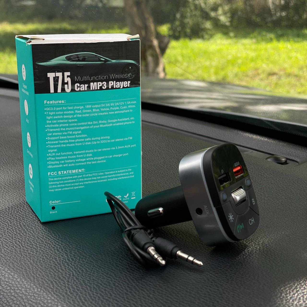 Модулятор автомобільний FM з bluetooth для авто 3в1 aux з вольтметром Mp3 - фото 4