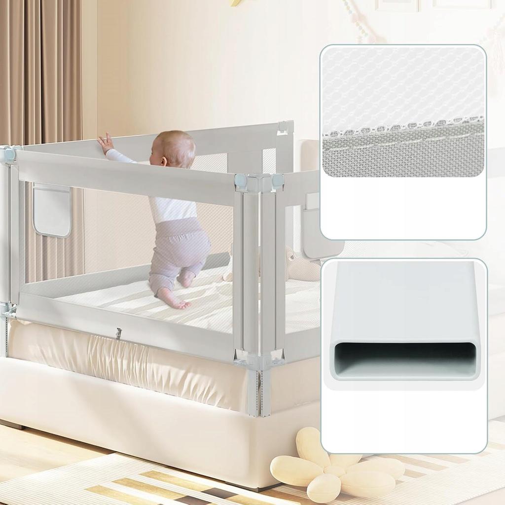 Бортик для ліжка захисний Woltu 180 см Сірий (KG003hgr02) - фото 8