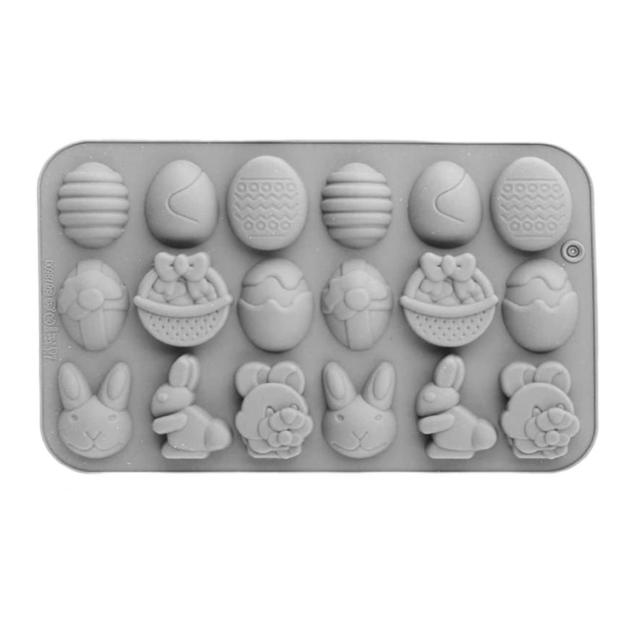 Форма для выпечки силиконовая Пасхальные яйца/зайчики/корзинки (43b4d814)