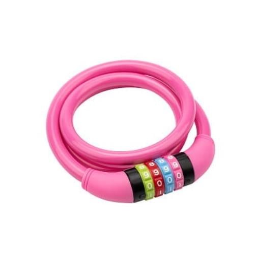 Замок велосипедный тросовый кодовый Kihuu 427L 100 см Pink (25815826)