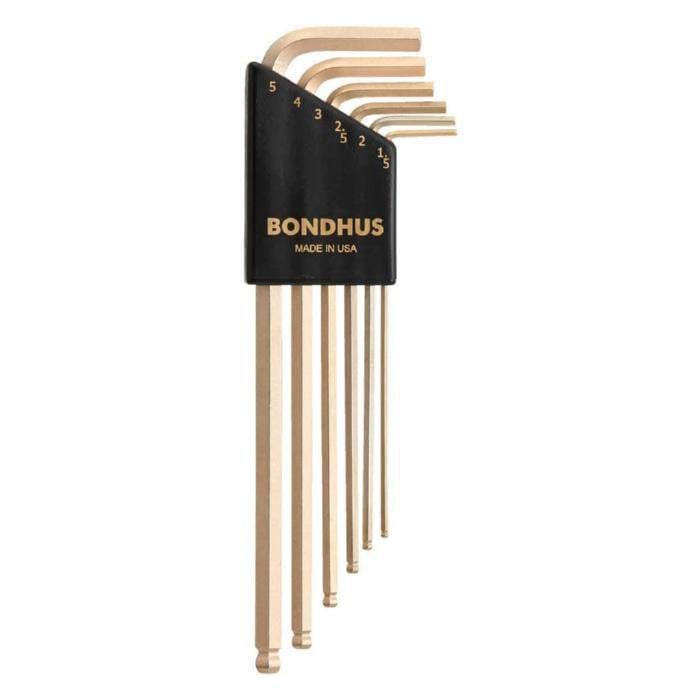Набір шестигранних ключів Bondhus 6 шт. 1,5/2,0/2,5/3,0/4,0/5,0 мм сферичні подовжені (15052)