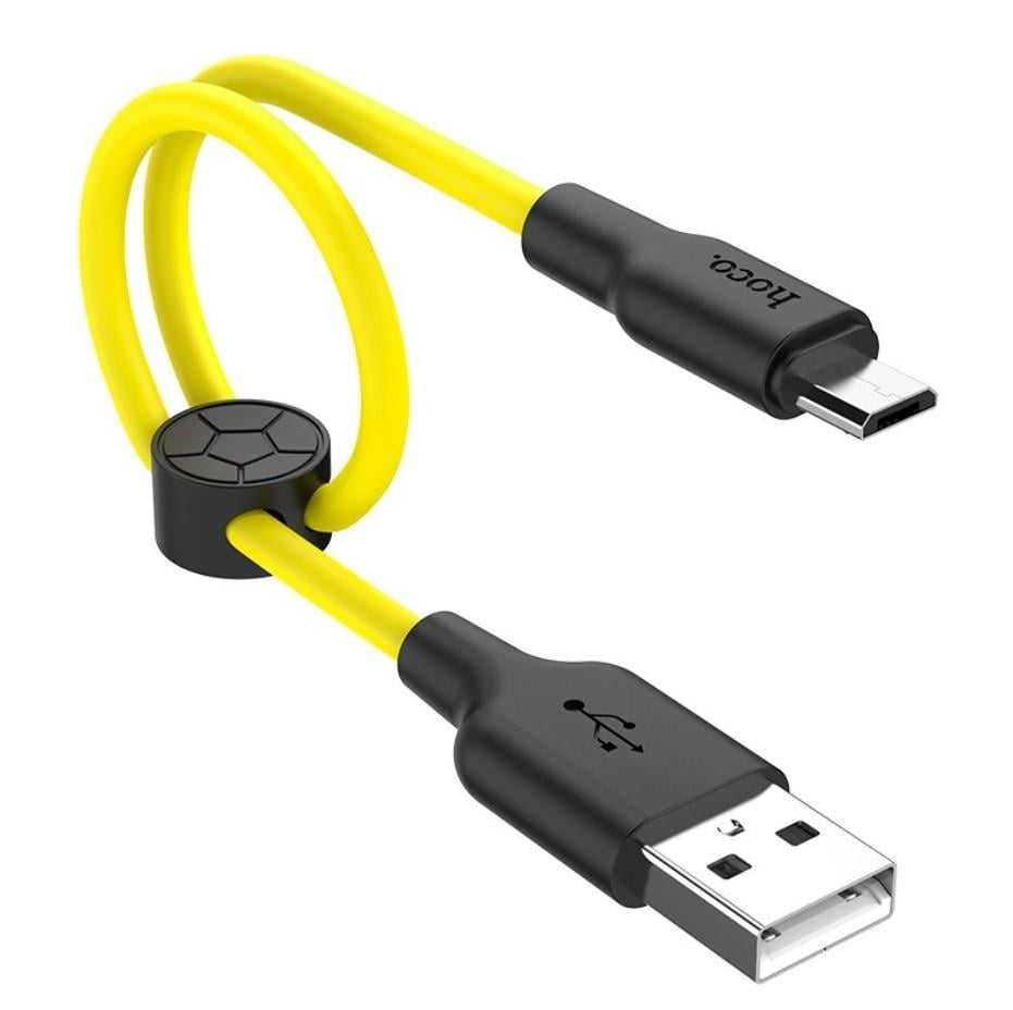 Кабель USB Hoco X21 Silicone Micro 25 см Black/Yellow (2316381929) Кабель USB Hoco X21 Silicone Micro 25 см Black/Yellow (2316381929)
