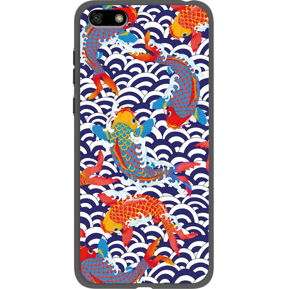 Чохол BoxFace Huawei Y5 2018 Koi Fish Чорний силікон (33370-up2477-34776)