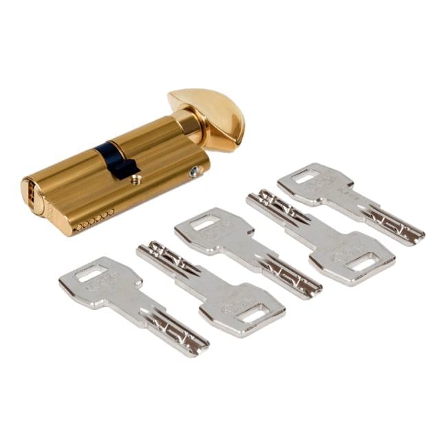 Цилиндр AGB SCUDO 5000 PS 65 мм 30/35Т ключ/тумблер Латунь (CA20.01.30.25)