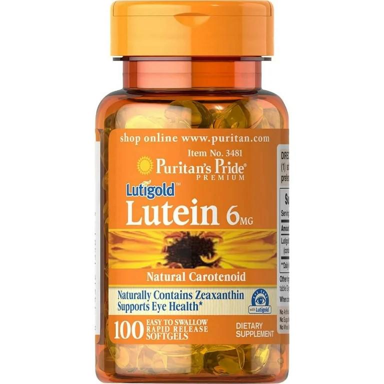 Лютеїн з зеаксантином Puritan's Pride Lutein 6 mg with Zeaxanthin 100 порцій