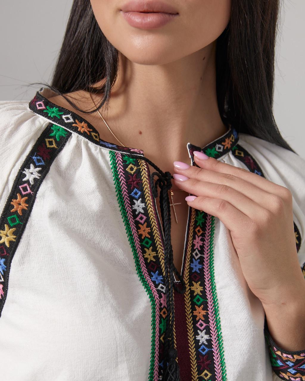 Вышиванка женская ESQ 5919 с орнаментом и этно-вышивкой на рукавах M - фото 8 Вышиванка женская ESQ 5919 с орнаментом и этно-вышивкой на рукавах M - фото 8