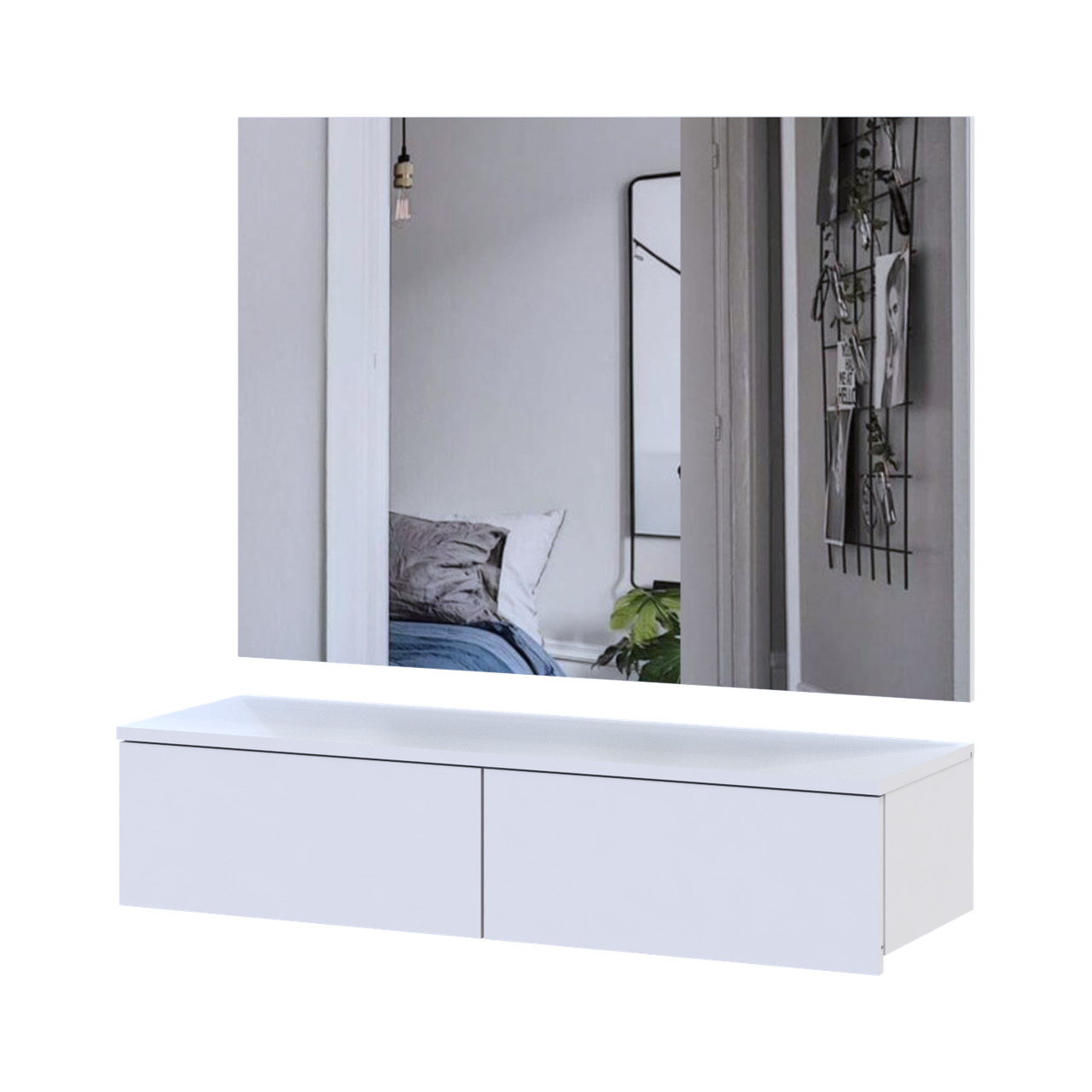 Комплект меблів Doros Левія з дзеркалом 100х32х100 см Білий (42005235) Комплект меблів Doros Левія з дзеркалом 100х32х100 см Білий (42005235)
