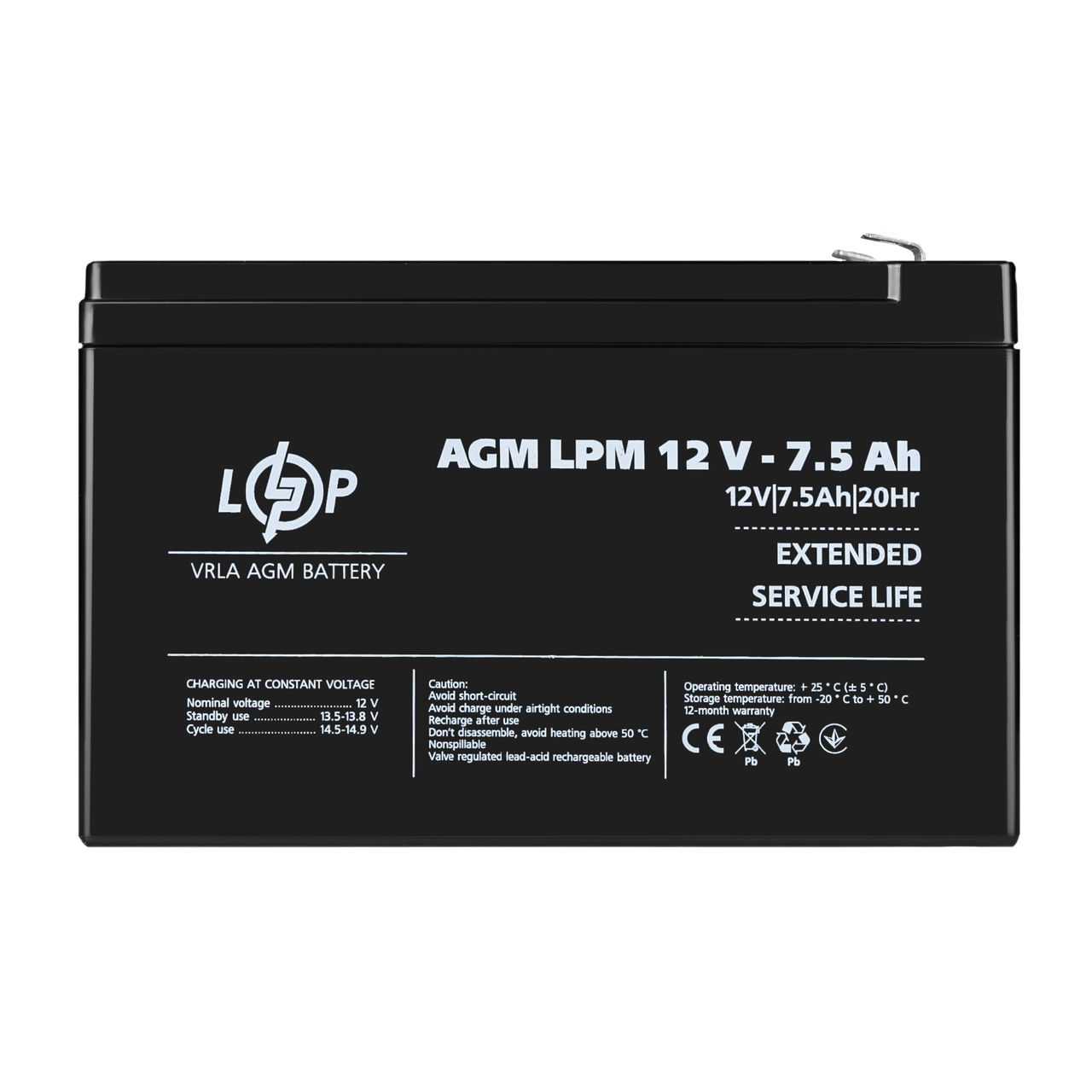 Аккумулятор свинцово-кислотный LogicPower AGM LPM 12-7,5 Ah - фото 3 Аккумулятор свинцово-кислотный LogicPower AGM LPM 12-7,5 Ah - фото 3