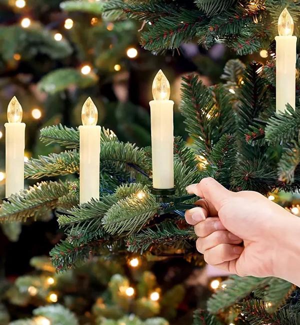 Свечи светодиодные с клипсами на елку 10 шт. (10593) - фото 2