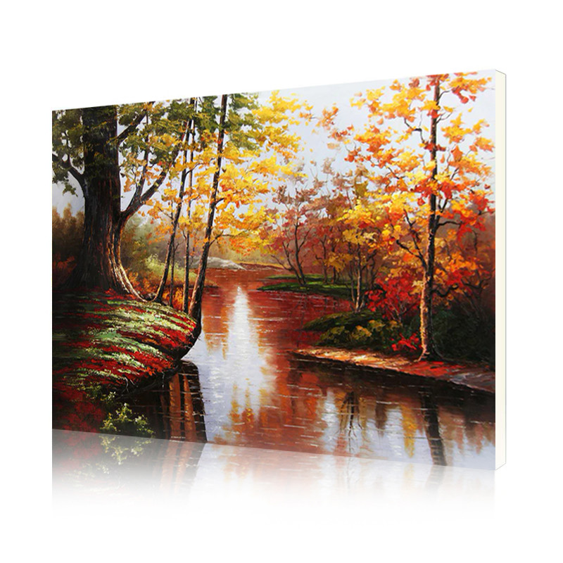 Картина по номерам Lesko DIY PH9409 Осенний ручей