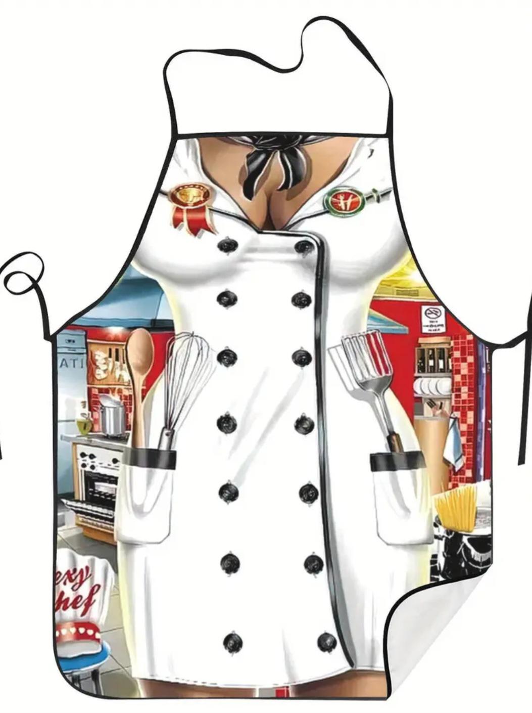 Фартук с приколом для женщин Повариха 75x60 см Разноцветный (50160) - фото 3