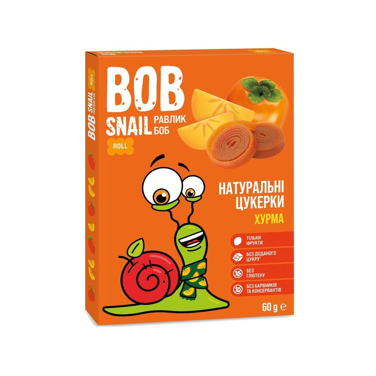 Цукерки натуральні фруктові Bob Snail Хурма 60 г (2303827405)