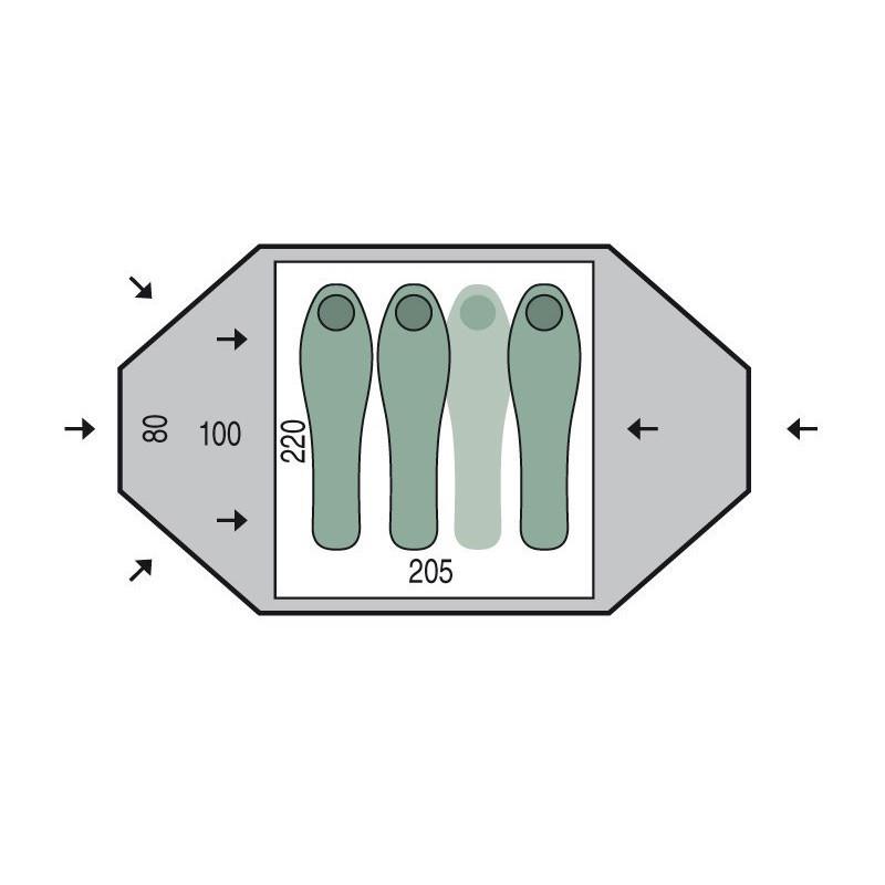 Палатка трехместная Pinguin Tornado 3 Green (PNG 123) - фото 2